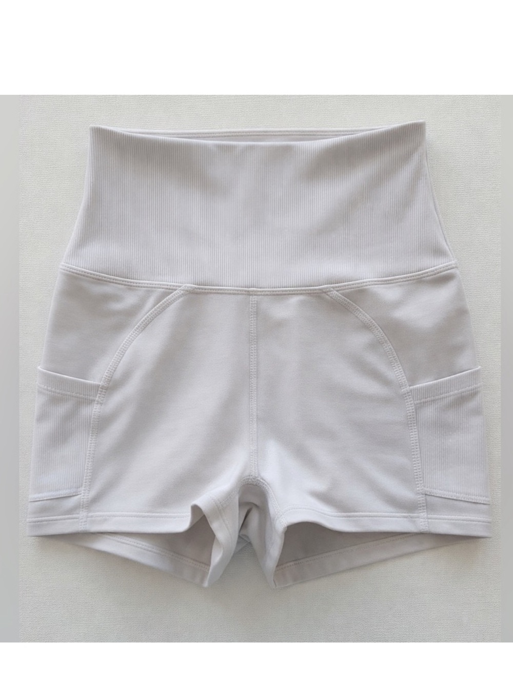FP Movement by Free People White High-Waist Bike Shorts With Pockets